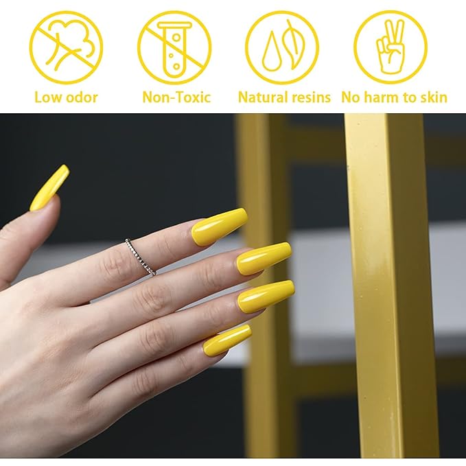 RARJSM Gel Nail Polish, 15ML Lemon Yellow Nail Polish Summer Colors Nailgel Soak Off UV LED Gel Nail Art Manicure Salon DIY at Home