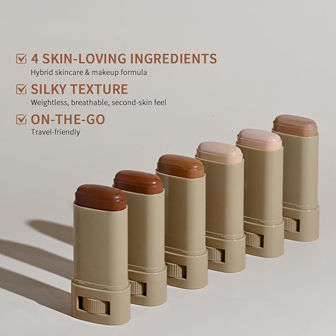 Foundation Stick Beauty Balm Serum Boosted Skin Tint,Skin Tint Foundation,Solid Tinted Moisturizing Serum Balm,Long-Lasting Moisturizing Flawless Face Makeup for Women (#04,18 g)