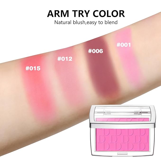 Embossed Blush, Palette Pink Dark Powder Blush Palette-VivaGrace Women