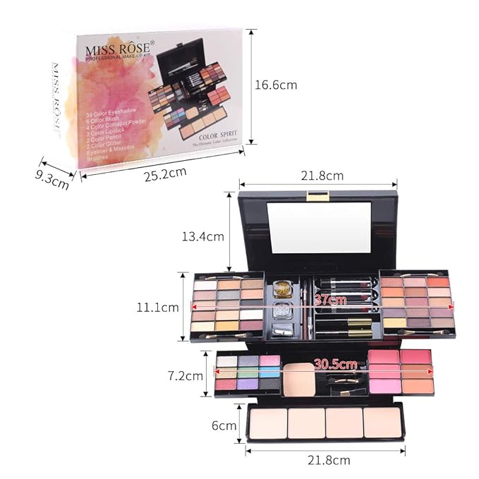 Professional All In One Makeup set, Cosmetic, Makeup kits for teenagers 14-16, Makeup kit for women full kit, Include Eyeshadow Palette Lipstick Eyebrow Pencil Brush(39 Color)-VivaGrace Women