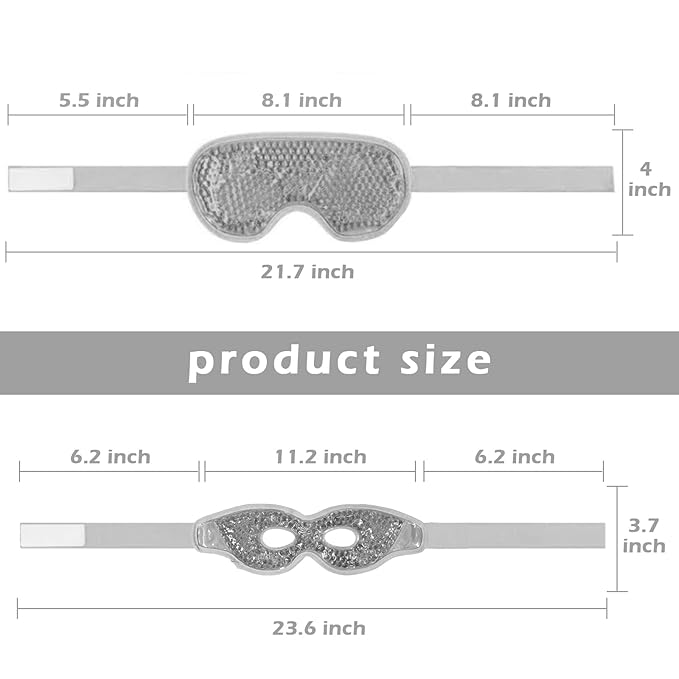 Permotary 2PCS Gel Eye Mask Reusable Hot Cold Compress Pack Eye Therapy,Therapeutic Gel Eye Spa Pad for Puffiness/Dark Circles/Eye Bags/Dry Eyes/Headaches/Migraines/Stress Relief-Gray&Black-VivaGrace Women