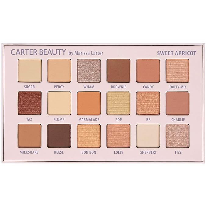 Carter Beauty 18 Shade Eyeshadow Palette | Long Lasting Eye Shadow Makeup | Shimmer & Matte Vibrant Colors (Sweet Apricot)-VivaGrace Women