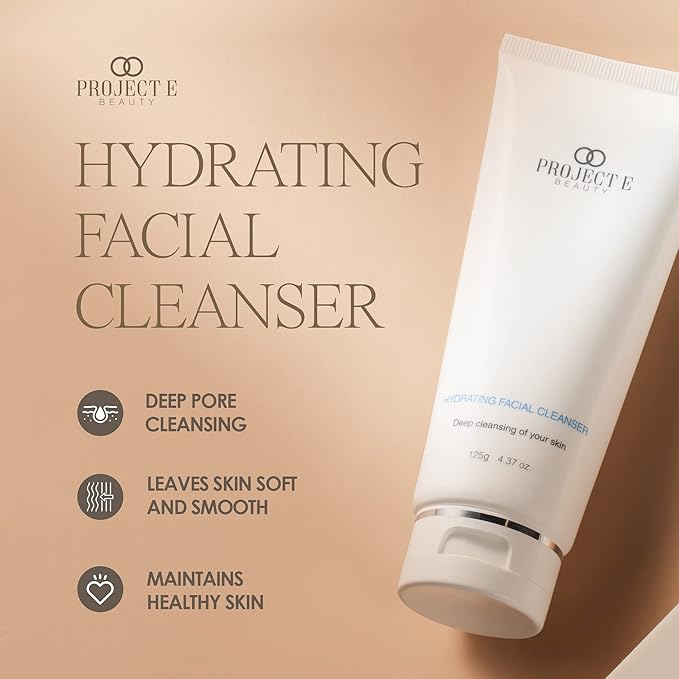 Project E Beauty Hydrating Facial Cleanser Gentle Cleansing | Removes Dirt, Oil & Makeup | Moisturizes & Hydrates | Brightens Complexion | Non-Foaming Formula | For All Skin Types | 125g-VivaGrace Women