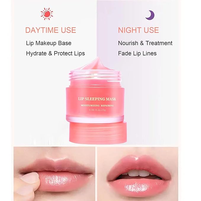 Moisturizing Lip Mask, Hydrating & Prevention Dry and Cracked Lip Scrubs Exfoliator, Lip Exfoliating Sleeping Lip Mask Long Lasting Nourishing Lip Balm-VivaGrace Women