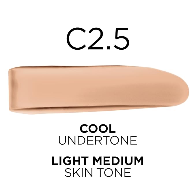 L'Oreal Paris True Match Super-Blendable Foundation, Medium Coverage Liquid Foundation Makeup, C2.5, Light Medium, 1 Fl Oz-VivaGrace Women