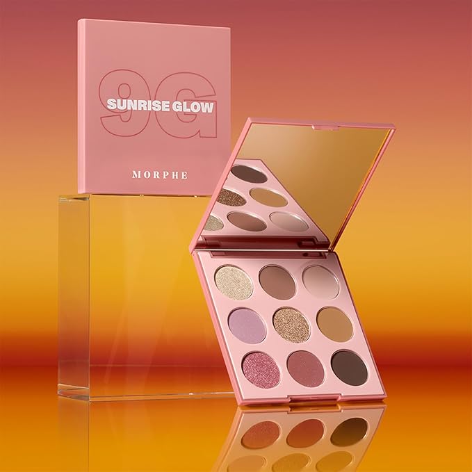 Morphe 9G Sunrise Glow Artistry Palette - Warm & Rosy Neutral Makeup Palette with Matte & Shimmer Finishes - Highly Pigmented Eye Makeup with a Blendable & Buildable Formula (0.35 oz)-VivaGrace Women