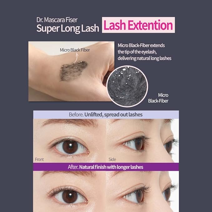 ETUDE Dr. Mascara Fixer For Super Long Lash (Natural Extension) | | Long-Lasting Smudge-Proof Mascara Fixer with Lengthening Effect | Korean Makeup, Kbeauty, Perfect for Gift