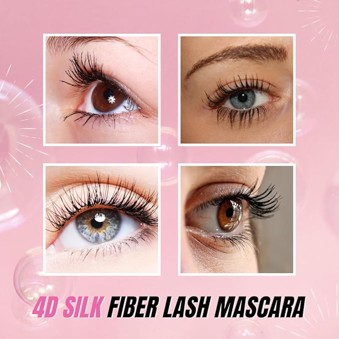 Secret Xpress Control 4D Silk Fiber Lash Mascara, Lengthening and Thick, Volume, Long Lasting, Smudge-Proof, All Day Full, Long, Thick, Smudge-Proof Eyelashes