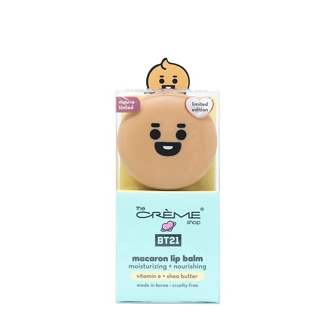 The Crème Shop | BT21 Baby - SHOOKY Macaron Lip Balm - Brown Sugar Milk Tea (Mauve Tinted)-VivaGrace Women