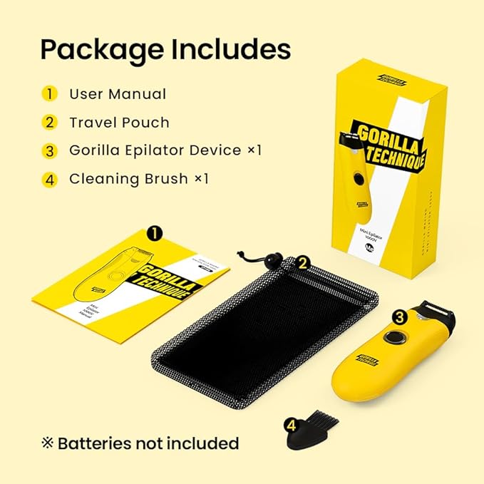 Gorilla Technique Mini Epilator 1000V, Pain Relief Roller, Facial & Body Hair Removal Device, Electric Tweezers for Women & Men, Specialized for Narrow and Sensitive Area, Korean Skin Care - 1000V-VivaGrace Women