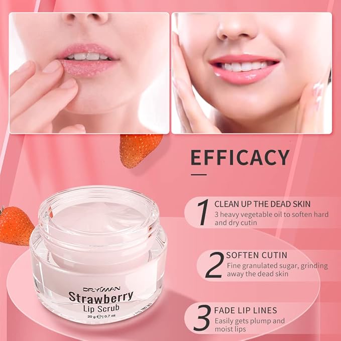 Lip Scrub, Lip Scrubs Exfoliator Moisturizer Dr.YIMAN Sugar Lip Scrub, Lip Exfoliator Scrub for Dry and Chapped Lips,Anti-Aging and Temping, Lip Mask, Lip Care Products, Lip Scrubber, Lip Moisturizer-VivaGrace Women