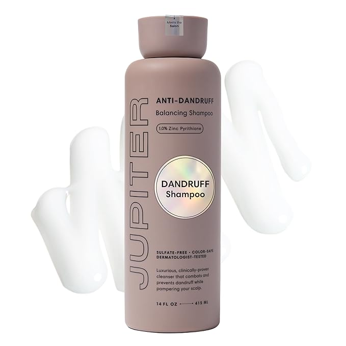 Jupiter Anti Dandruff Shampoo, for Women & Men, Physician-Formulated for Flaky, Itchy, Oily, Dry Scalp, Vegan, Sulfate-Free, Color-Safe, & Paraben-Free, Anti-Dandruff Shampoo with Zinc, 14 fl oz-VivaGrace Women