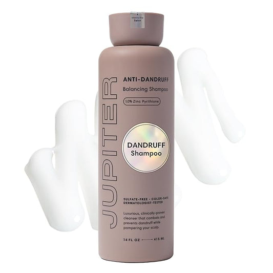 Jupiter Anti Dandruff Shampoo, for Women & Men, Physician-Formulated for Flaky, Itchy, Oily, Dry Scalp, Vegan, Sulfate-Free, Color-Safe, & Paraben-Free, Anti-Dandruff Shampoo with Zinc, 14 fl oz-VivaGrace Women