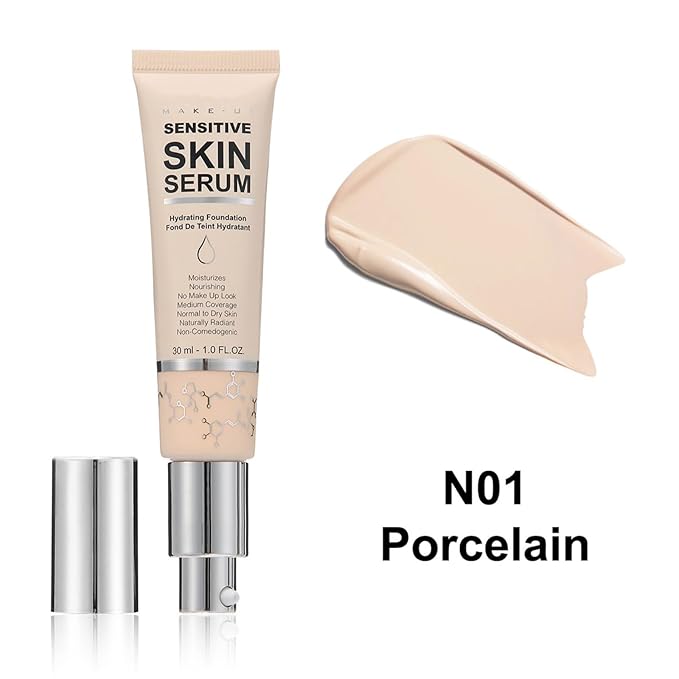 MAEPEOR Hydrating Foundation 6 Colors Full Coverage Liquid Foundation Naturally Mattle Oil-Control Foundation for All Skin Tone (01 Porcelain)-VivaGrace Women