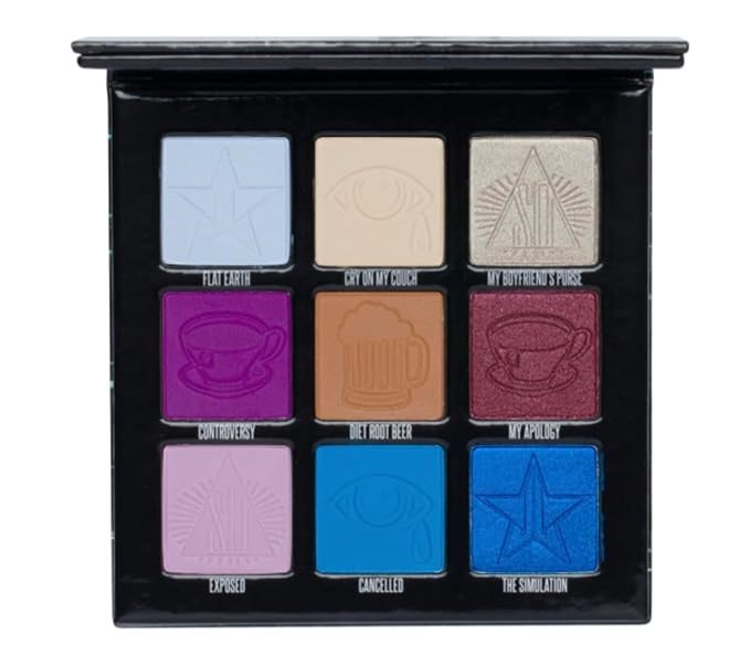 Jeffree Star Cosmetics Weirdo Mini Palette + Mini Controversy & Black Jeffree Star Approved Mascara Bundle of 3, Red-VivaGrace Women