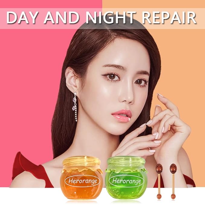2PCS Bee Lip Balm Honey Pot,Honey Jam Lip Mask,Lip Exfoliating Bee Balm,Lip Exfoliating Bee Balm,Jelly Honey Pot Lip Mask,Hydrating & Prevention Dry and Cracked Lip Scrubs Exfoliator-VivaGrace Women