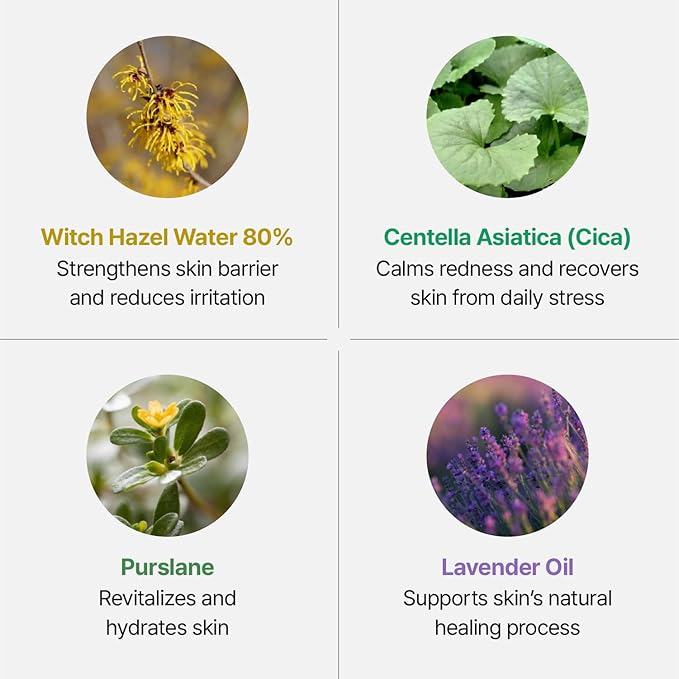 Silver Bottle, Refill - Facial Barrier Mist with 80% Witch Hazel Water, Cica for Skin Barrier Repair, Recovery Mist for Sensitive Skin, Dewy Hydration, Korean Skin Care (15.22 fl oz)-VivaGrace Women