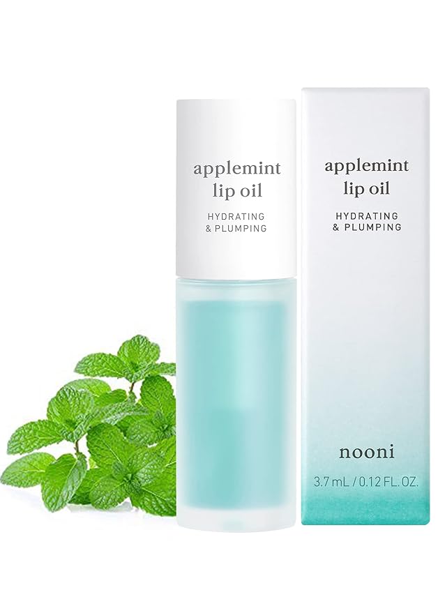 NOONI Korean Vegan Lip Oil - Applemint, 0.12 Fl Oz + Korean Lip Oil - Applepeony, 0.12 Fl Oz Bundle-VivaGrace Women