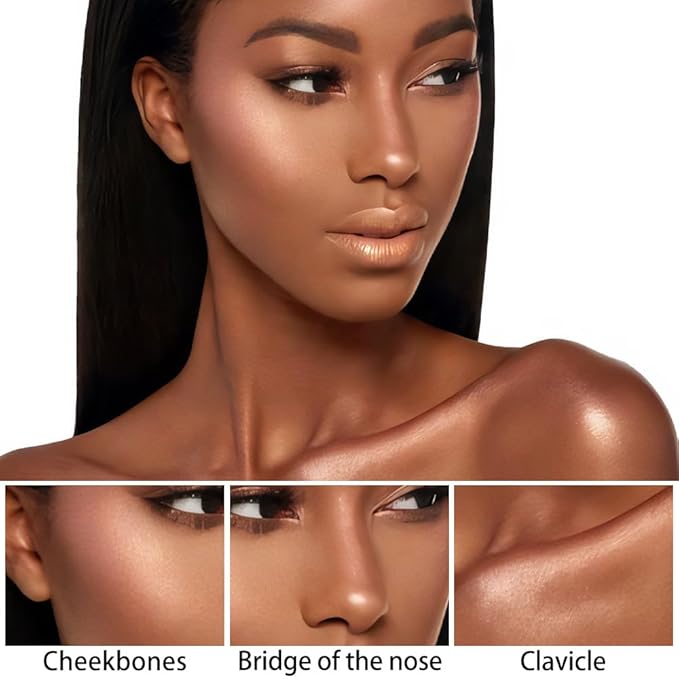 evpct 2Pcs Face Cream Contour Bronzer Sticks Makeup Highlighter Highlight Blonde Mocha Creme Cheek Contour Sticks contorno en crema Bronzing Foundation Face Contour Stick Kit,4+10 New Light-medium-VivaGrace Women