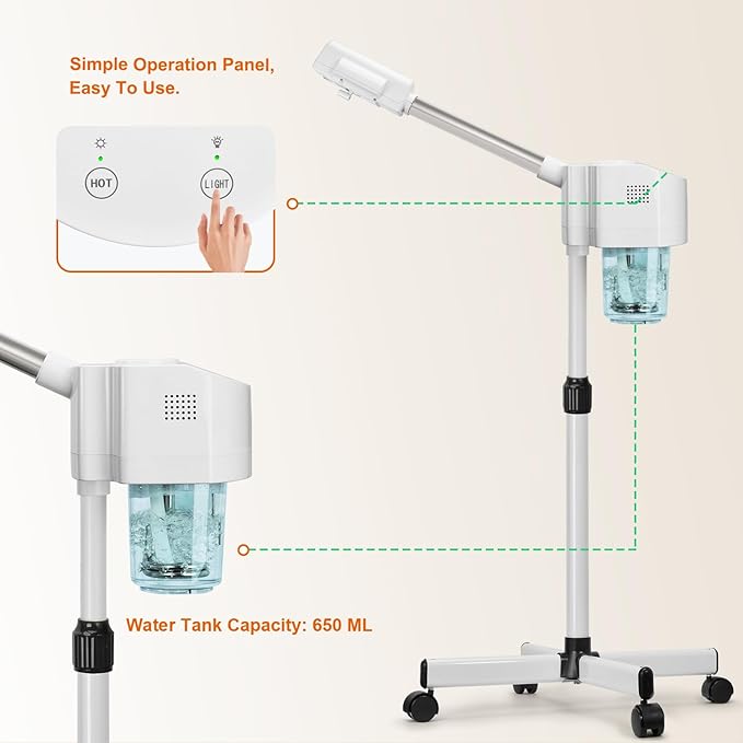 JOSTZHXIN Professional Facial Steamer, Esthetician Face Steamer Hot Mist, Facial Steamer for Home Beauty Salon Spa-VivaGrace Women