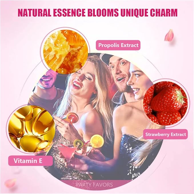 Bee Lip Balm Honey Pot, 2 PCS Strawberry & Honey Hydrating Prevention Dry and Cracked Lip Scrubs Exfoliator, Propolis Moisturizing Lip Sleep Mask Reduces Lip Lines, Lip Exfoliating Honey Bee Lip Mask-VivaGrace Women