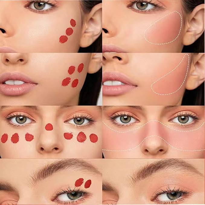 Blush Beauty Wand, Liquid Face Blush Contour Wand with Cushion Applicator, Smooth Cream Blush Wand Natural Matte Finish, Lightweight Blendable Blush Stick Makeup for Cheek,102 Coral-VivaGrace Women