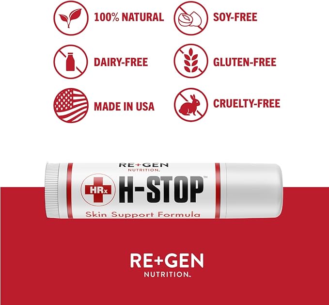 H Stop Lip Balm with Shea Butter, Peppermint Oil, Tea Tree, Lemon Balm, Zinc, Coconut and More for Clear and Healthy Skin Care, Discreet Blister Support Moisturizer, 0.5 oz-VivaGrace Women