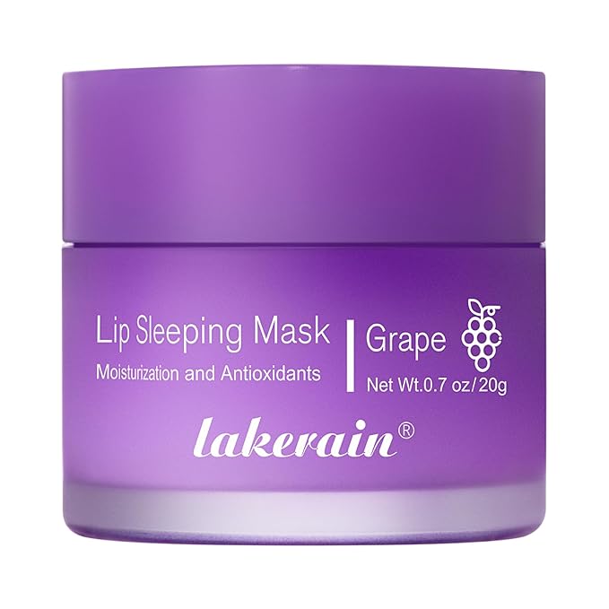 Hydrating Lip Sleeping Mask - Day and Night Repair Lip Balm for Chapped Dry Lips - Reduce Lip Lines, Enhance Lip Color, Hydrate & Plump Lips Care Lip Mask (Grape)-VivaGrace Women