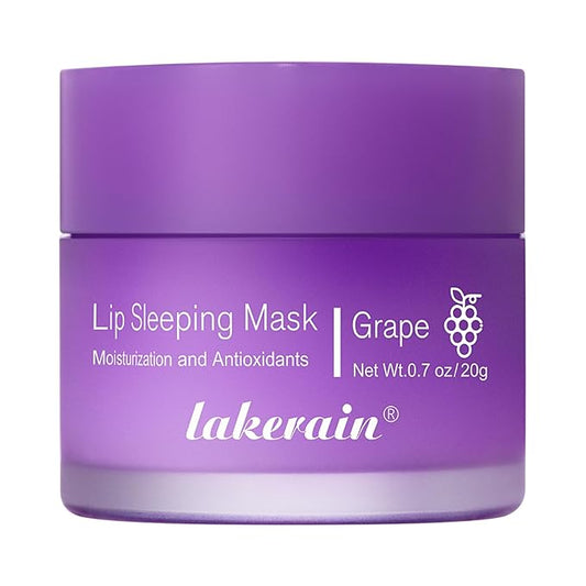 Hydrating Lip Sleeping Mask - Day and Night Repair Lip Balm for Chapped Dry Lips - Reduce Lip Lines, Enhance Lip Color, Hydrate & Plump Lips Care Lip Mask (Grape)-VivaGrace Women