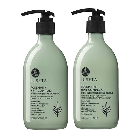 Luseta Rosemary Mint Strengthening Shampoo and Conditioner Provide Nourishment & Smoothness for Thin Hair,Reduce Frizz and Add Shine for All Hair Types 16.9oz×2-VivaGrace Women