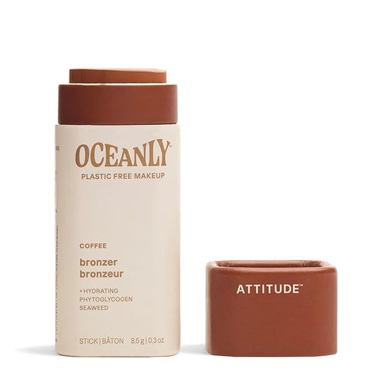 ATTITUDE Oceanly Lightweight Bronzer Stick, Titanium Dioxide-Free, EWG Verified, Plastic-Free, Vegan & Cruelty-free Makeup, Coffee, 0.3 Ounces-VivaGrace Women