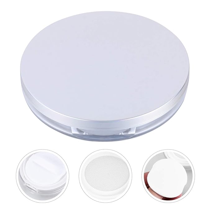 Artibetter Empty Reusable Powder Box 2pcs Loose Powder Containers with Elasticated Net Sifter, Mirror and Puff 5g Loose Powder Compact Case Air Cushion Case for DIY Makeup and Travel ( ) Travel Powder-VivaGrace Women
