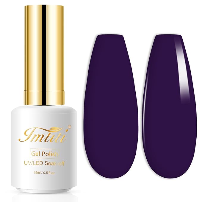 Imtiti Navy Blue Gel Nail Polish, 15ml Dark Blue Color Gel Polish UV/LED Soak Off Nail Art Manicure Salon DIY at Home Gift for Women Girl Winter Spring Summer Gel Polish 1Pcs