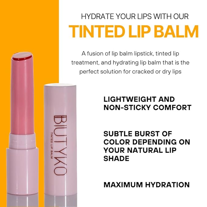 Lip Balm Hydrating for Dry and Chapped Lips Tinted Subtle Color Non-Sticky Juicy Finish | Coral-VivaGrace Women