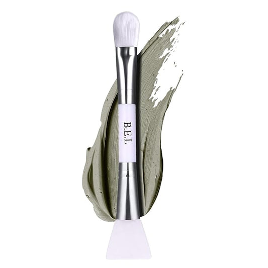 Bare Essentials Living - Clay Face Mask Brush (1 Pack, White) Dual Soft Silicone Face Mask Applicator Brush Tool, Great Facial Essentials, Moisturizer Applicator & Skincare Brush for Facials-VivaGrace Women