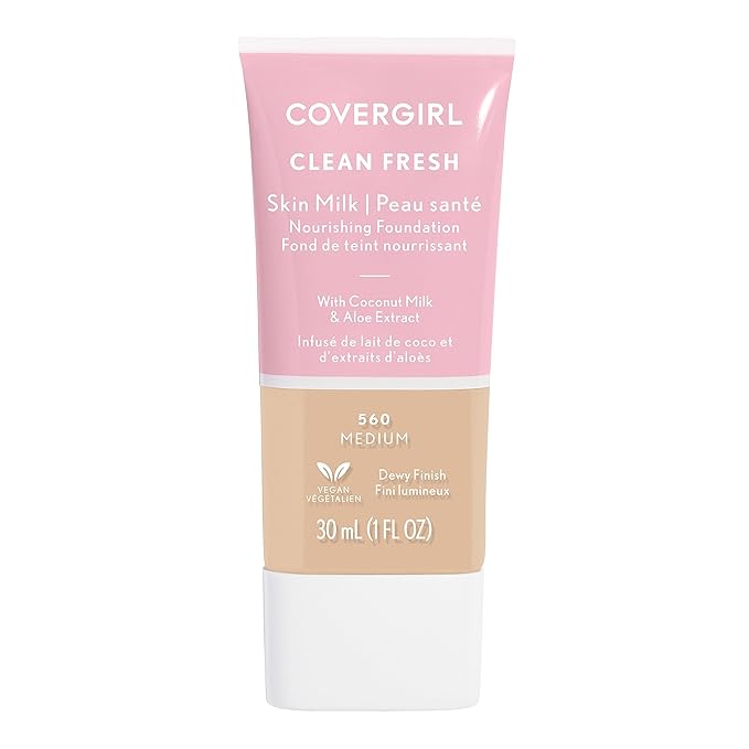 COVERGIRL, Clean Fresh Skin Milk Foundation, Medium, 1 Fl Oz (Pack of 1) (packaging may vary)-VivaGrace Women