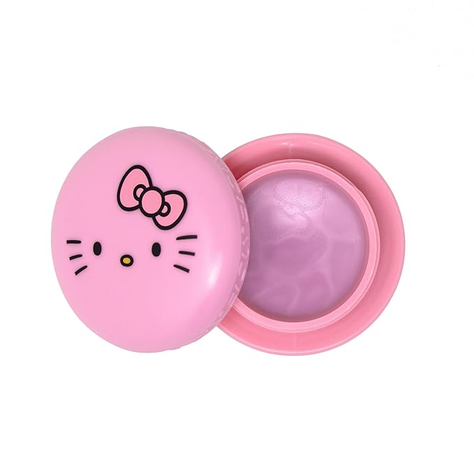The Crème Shop x Hello Kitty Macaron Lip Balm, Korean Lip Balm with Shea Butter and Vitamin E - Holiday Unicorn Winter Apple Pie-VivaGrace Women