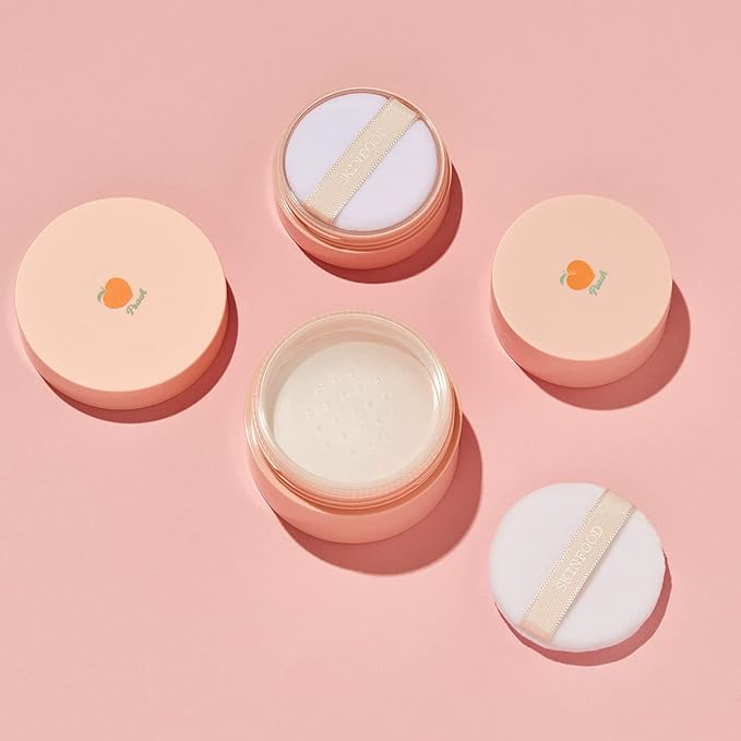 SKINFOOD Peach Cotton Multi Finish Powder 5g - Korean Peach Extract & Calamin Sebum Control Face Powder - Silky Setting Powder - Setting Powder for Oily Skin - Sweet Peach Scent for Soft Skin-VivaGrace Women