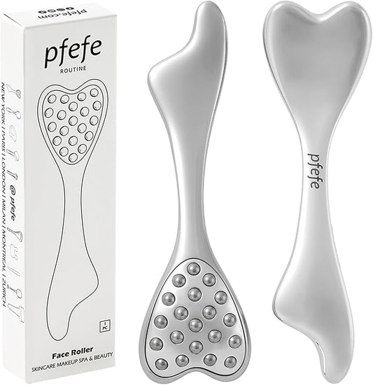 Stainless Steel Gua Sha & Face Roller, 3-in-1 Dolphin Facial Roller for Esthetician Supplies Women Gift, Skin Care Tool for Puffiness, Wrinkles, Dark Circles (1 Pc)-VivaGrace Women