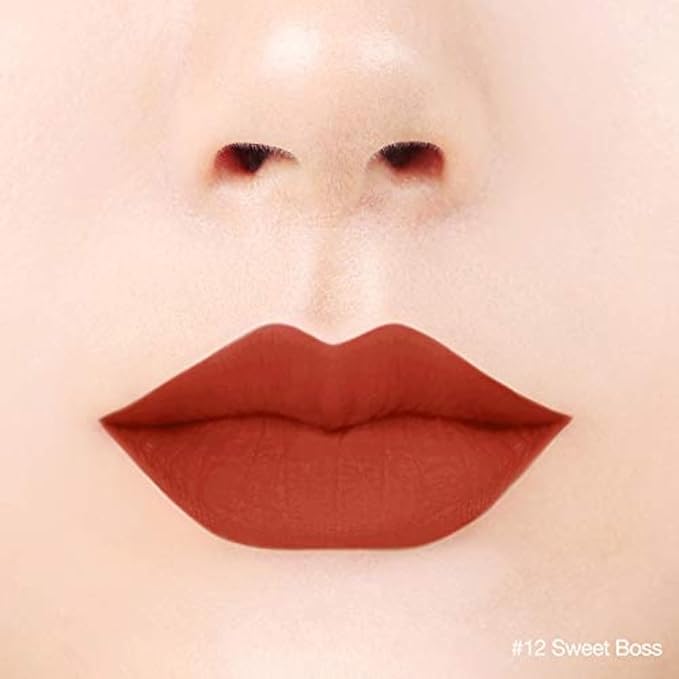 BBIA Last Velvet Lip Tint - Soft & Creamy Matte Finish Lip Stain, Blur Effect with Velvety Texture, Long-Lasting, High Pigment, Lightweight, Non-Drying, Korean Lip Makeup (12 SWEET BOSS)-VivaGrace Women