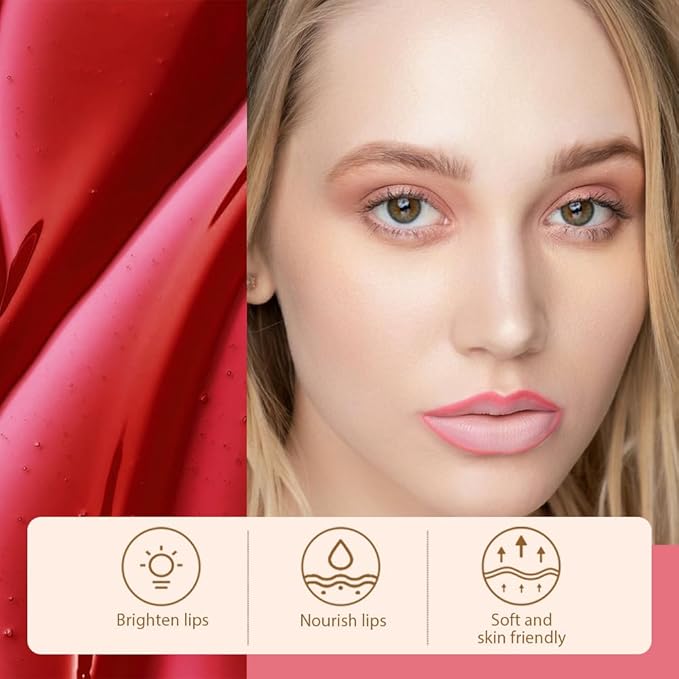 Matte Liquid Lip Stain Peel Off Lip Liner Tattoo - Pinkish Red, Waterproof Smudge-Proof Lip Gloss, Long-Lasting Non-Stick Cup Formula, Natural Peel Off Design for All Skin Types #6-VivaGrace Women