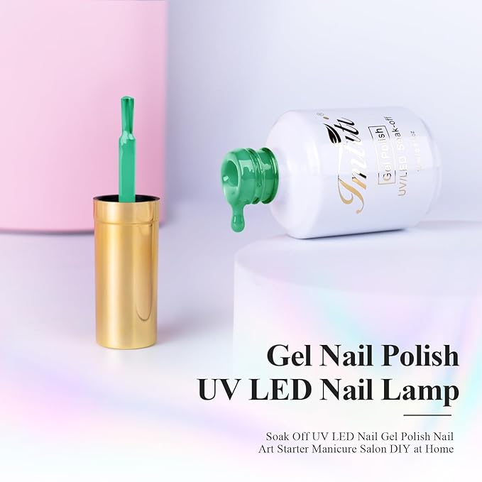 Imtiti Gel Nail Polish - 15ml Green Bee Color Gel Polish for DIY Nail Art & Manicure, Salon Quality, Soak Off, 0.5 Fluid Ounces