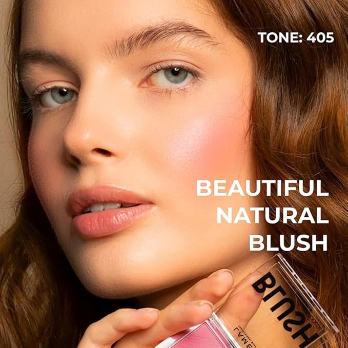 Lamel Pink Blush Cheek Color Mini - Blendable Natural Blush Powder - Enhances & Defines Shapes & Features - Contouring Powder Blush - 4 Universal Shades - № 405 (Pink Blossom) - 3.8g / 0.13 oz-VivaGrace Women