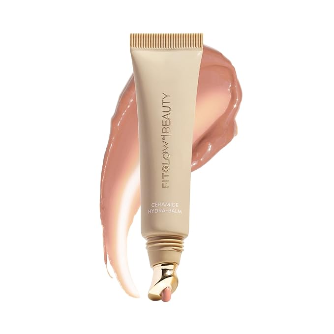 Fitglow Beauty Ceramide Hydra-Balm Lip Gloss | Hydrating Lip Serum with Peptides & Glutathione | Plumping & Anti-Aging Lip Skincare | Dry & Chapped Lip Repair | Vegan & Cruelty-Free | 12g - Bare-VivaGrace Women