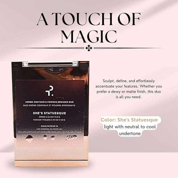 PATRICK TA Major Sculpt Crème Contour & Powder Bronzer Duo She's Statuesque-VivaGrace Women