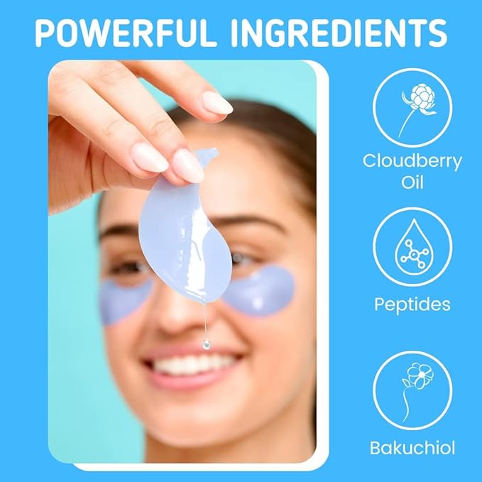 Patchology Iced Cooling Under Eye Mask Patches with Peptides, Cloudberry Oil and Bakuchiol. Cool eye gels to firm skin and soothe, reduce fine lines and under eye bags 5 Pair-VivaGrace Women
