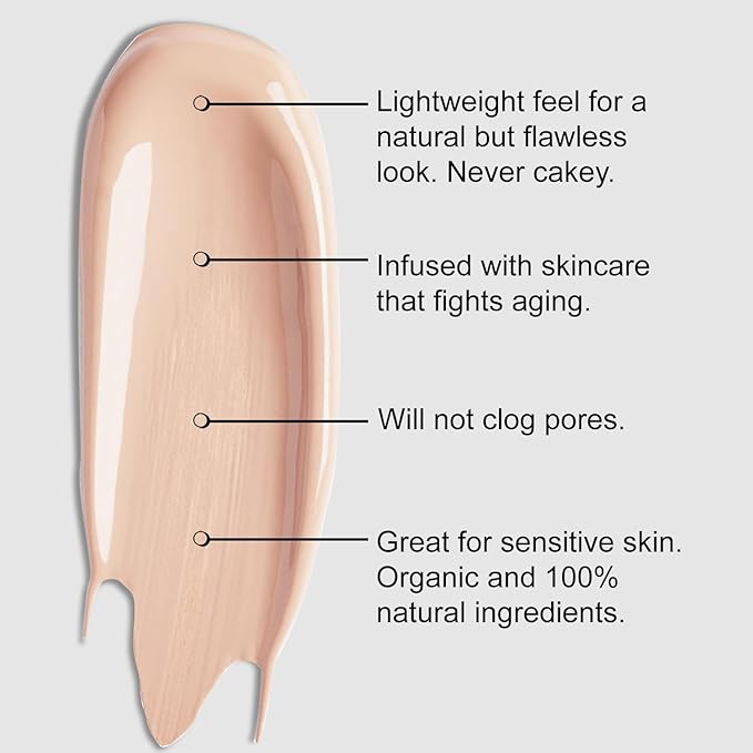 Organic Aloe-Based LUX Liquid Foundation, Natural Vegan Gluten-Free Made in USA, Cream-VivaGrace Women