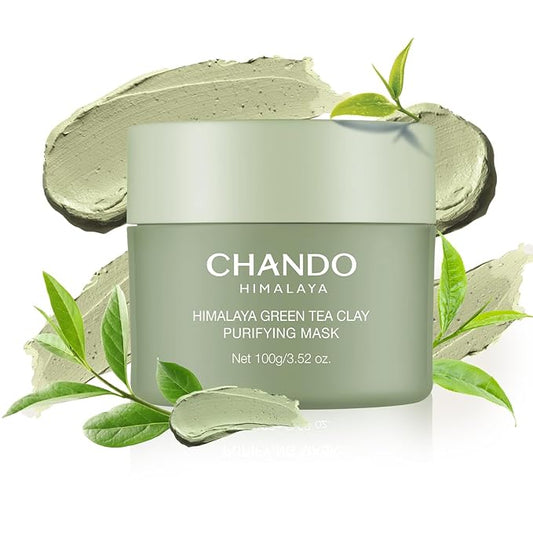 Purifying Green Tea Mask, Natural Facial Clay Mask Deep Pore Cleansing with Green Tea Extract and Portulaca Extract, for Clogged Pores, Detoxifies & Balance Oil, 3.52 fl.oz-VivaGrace Women