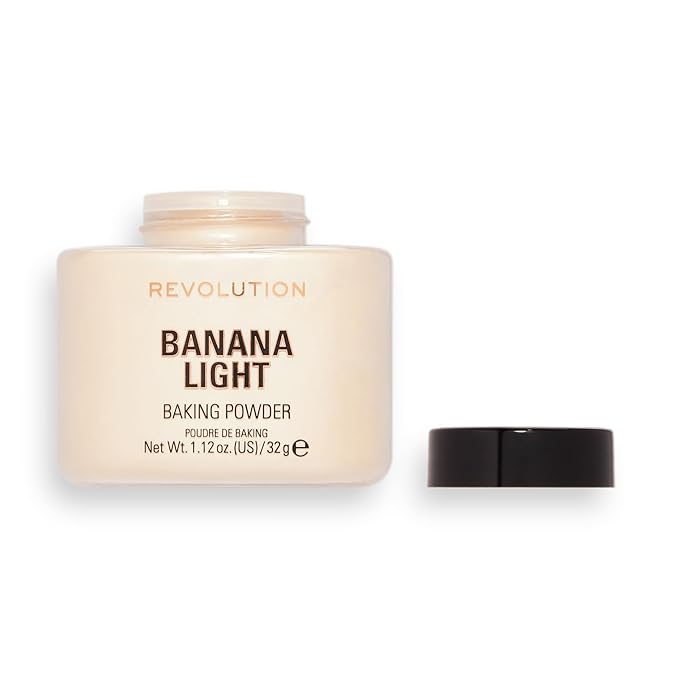 Revolution Beauty, Loose Baking Powder, Makeup Setting Powder, Long Lasting Coverage, Mattifies & Reduces Shine, Banana Light, 1.13 Oz-VivaGrace Women