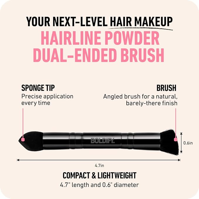 BOLDIFY Dual-Ended Hairline Powder Brush - Precision Makeup Brush Set with Sponge Tip for Seamless Blending - Ideal as a Concealer Brush, Hair Contour Brush, and Root Touch Up-VivaGrace Women